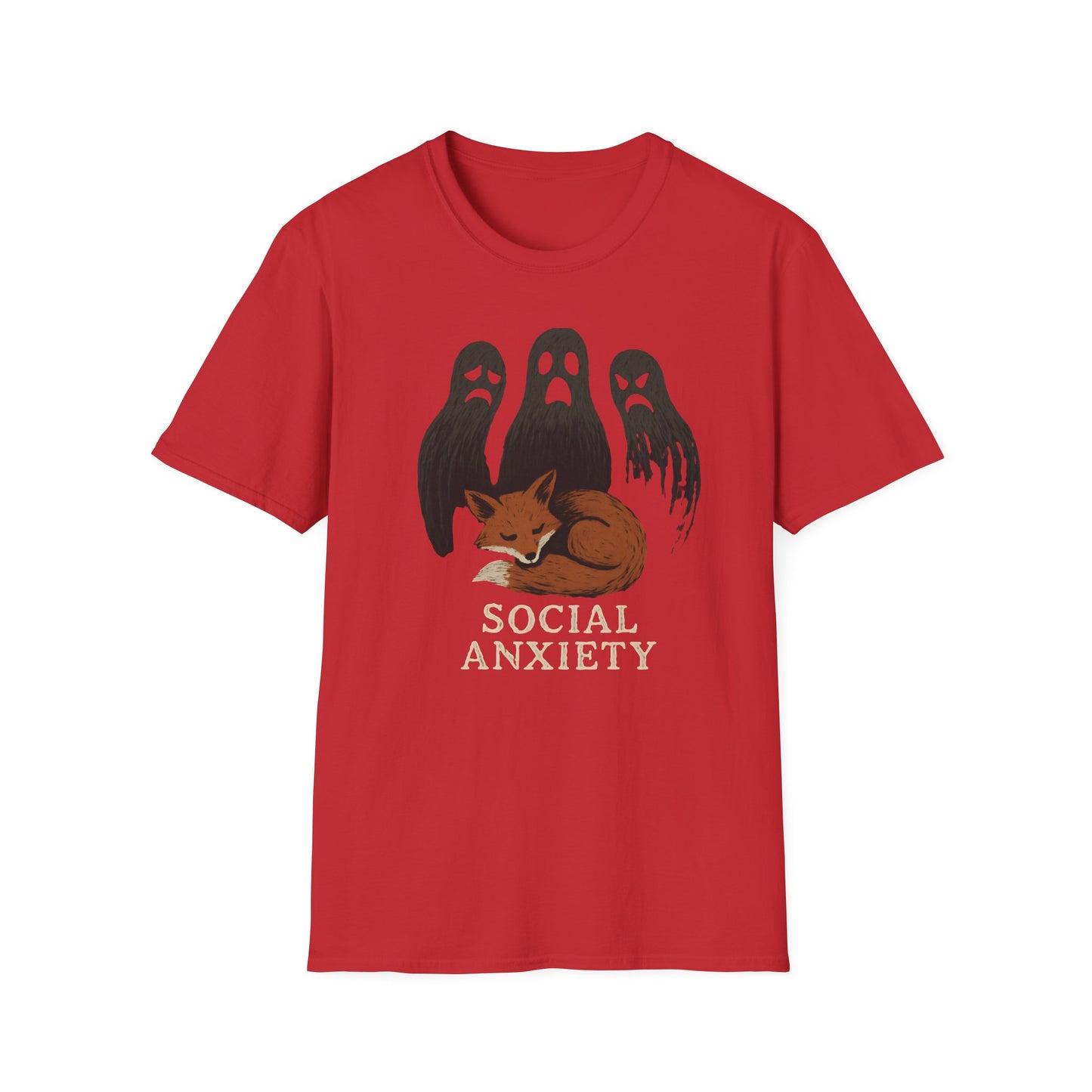 Fox Social Anxiety Graphic T-Shirt