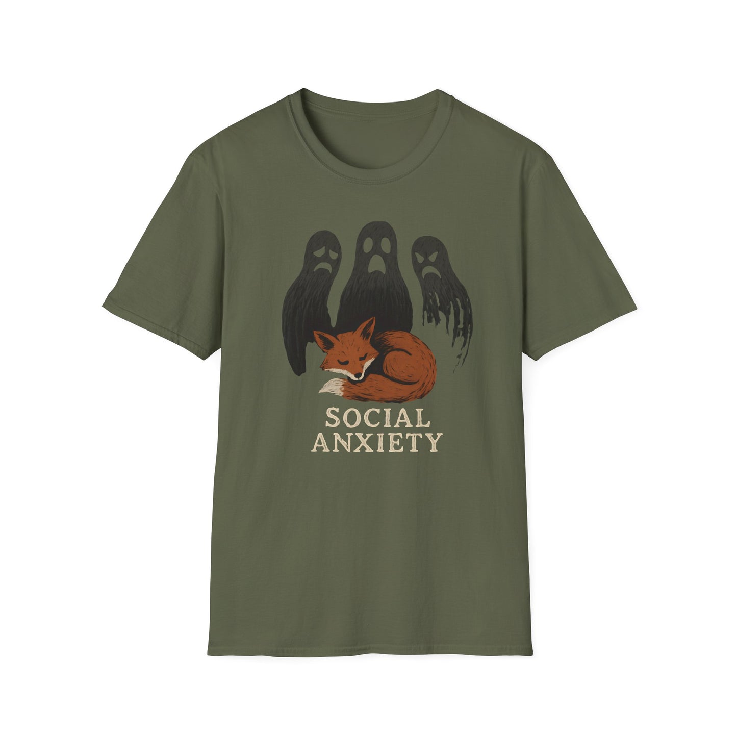 Fox Social Anxiety Graphic T-Shirt